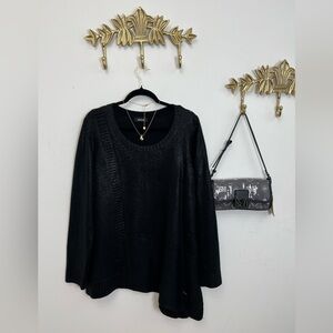 Metallic black finish sweater tunic XL